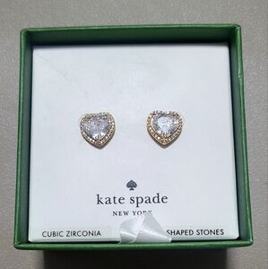 Kate Spade New York White Cubic Zirconia Heart Halo Stud Earrings